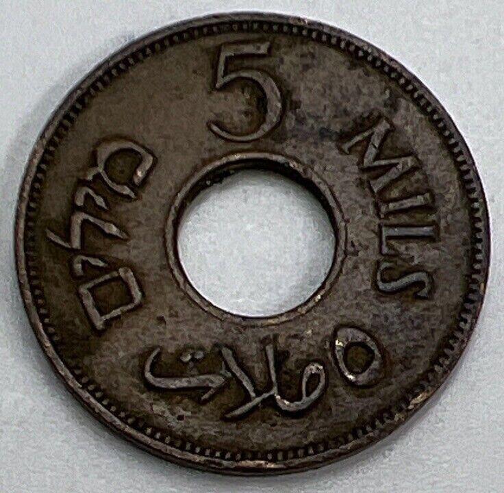 1942 5 Five Mils | Palestine Copper Coin | Very Fine Grade | a631