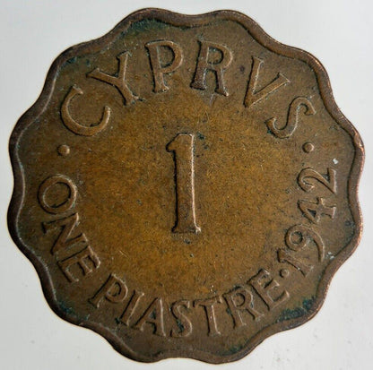 1942 Cyprus 1 Piastre Coin | Fine Collectable Grade