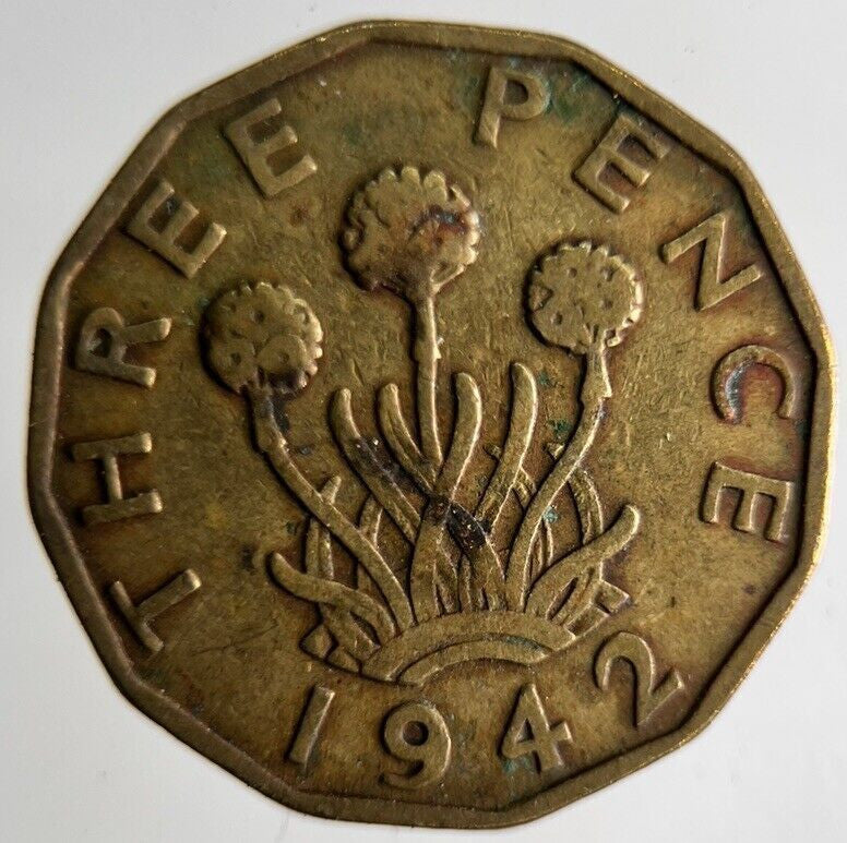 1942 George VI Brass Threepence Coin | Fine Collectable Grade