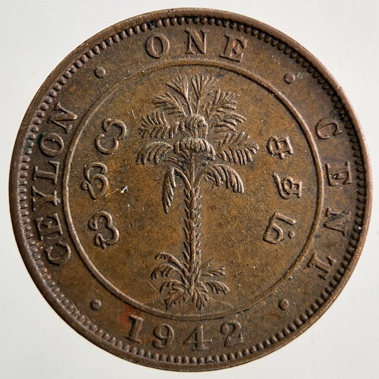 1942 Ceylon 1 Cent Coin | Very High Grade