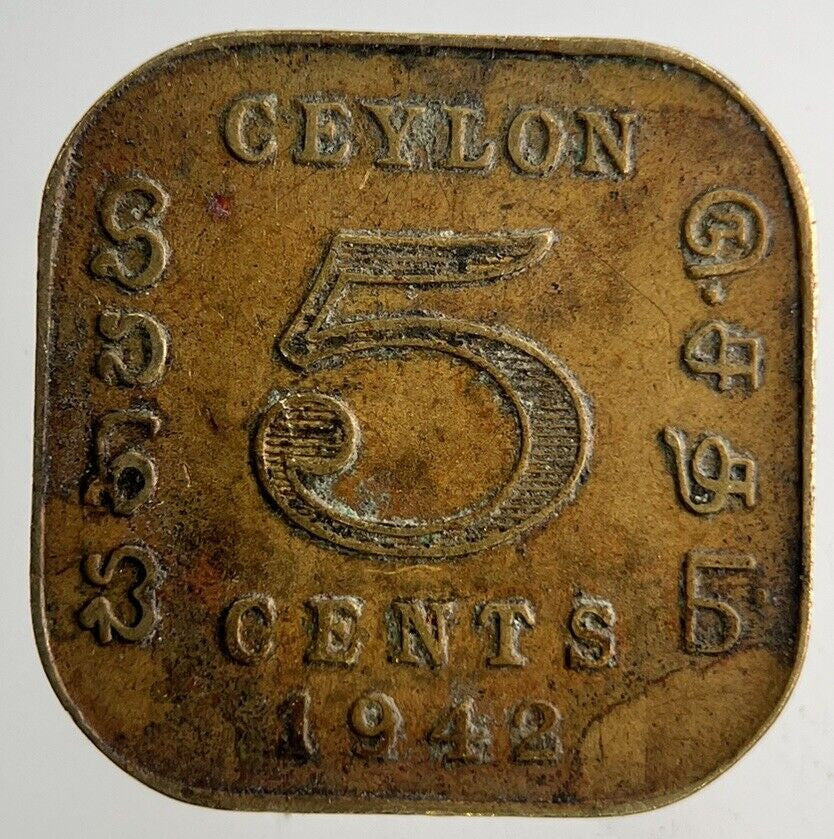 1942 Ceylon 5 Cents Coin | Fine Collectable Grade