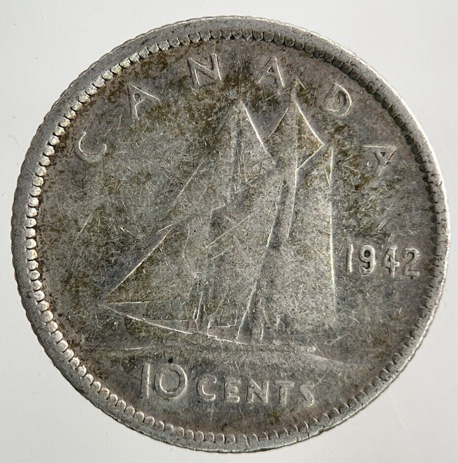 1942 Canada 10 Cents Silver Coin | Collectable Grade
