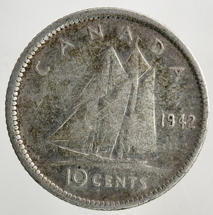 1942 Canada 10 Cents Silver Coin | Collectable Grade