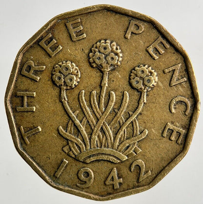 1942 George VI Brass Threepence Coin | Fine Collectable Grade