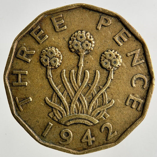 1942 George VI Brass Threepence Coin | Fine Collectable Grade