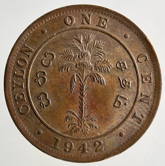 1942 Ceylon 1 One Cent Coin | Fine Collectable Grade