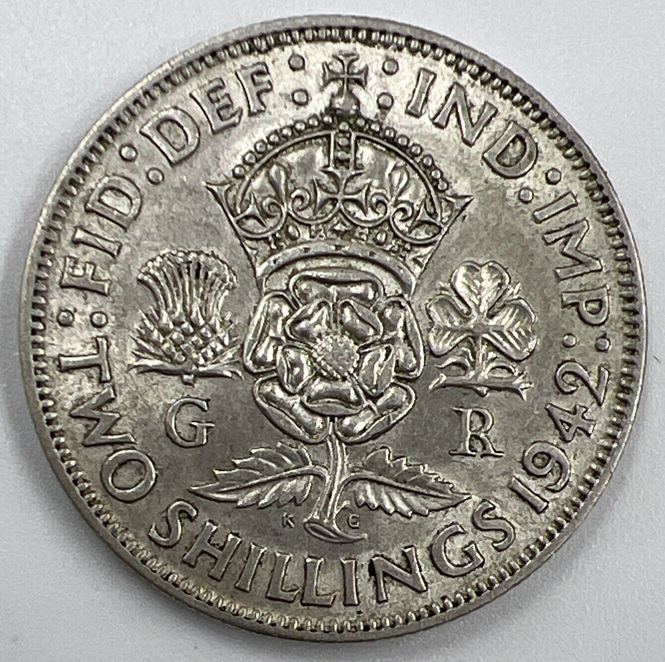 1942 George VI Florin | British Silver Coin | Very High Grade | a1280
