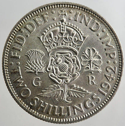 1942 George VI Florin Silver Coin | Very High Grade | a8182