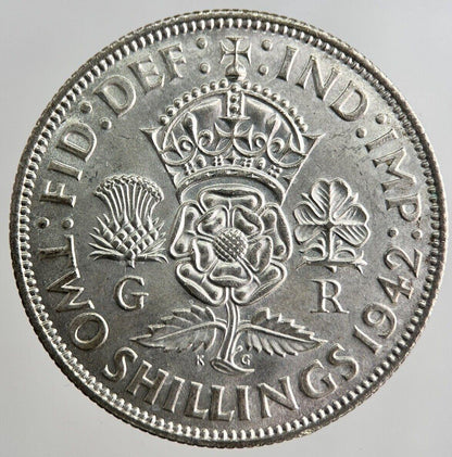 1942 George VI Florin Silver Coin | Very High Grade | a8181