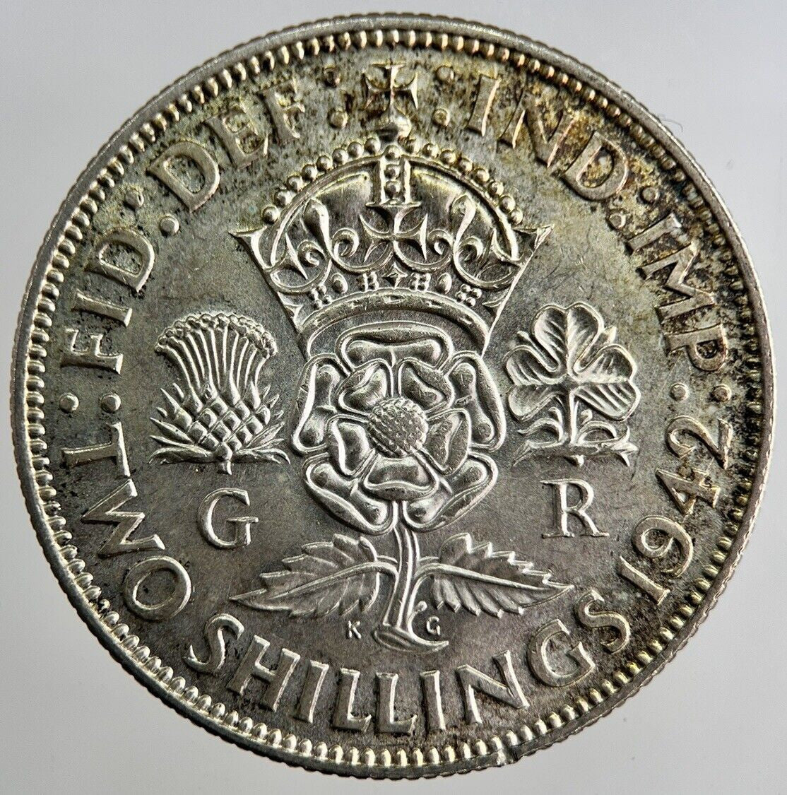 1942 George VI Florin Silver Coin | Very High Grade | a8183