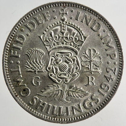 1942 George VI Florin Silver Coin | Very High Grade