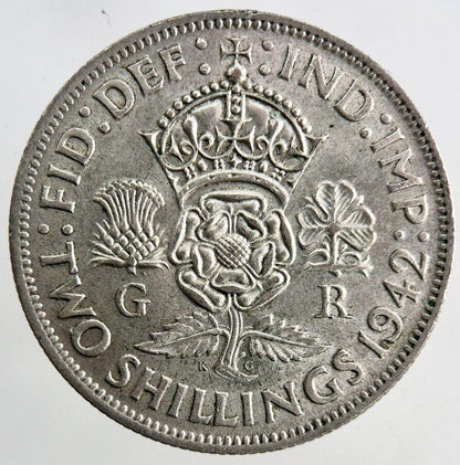 1942 George VI Florin Silver Coin | Very High Grade