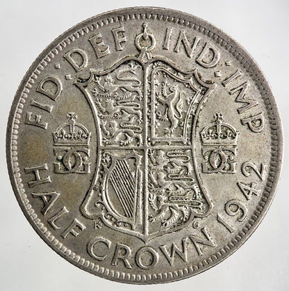 1942 George VI Half-Crown Silver Coin | Fine Collectable Grade