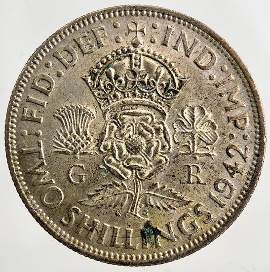 1942 George VI Florin Silver Coin | Very High Grade