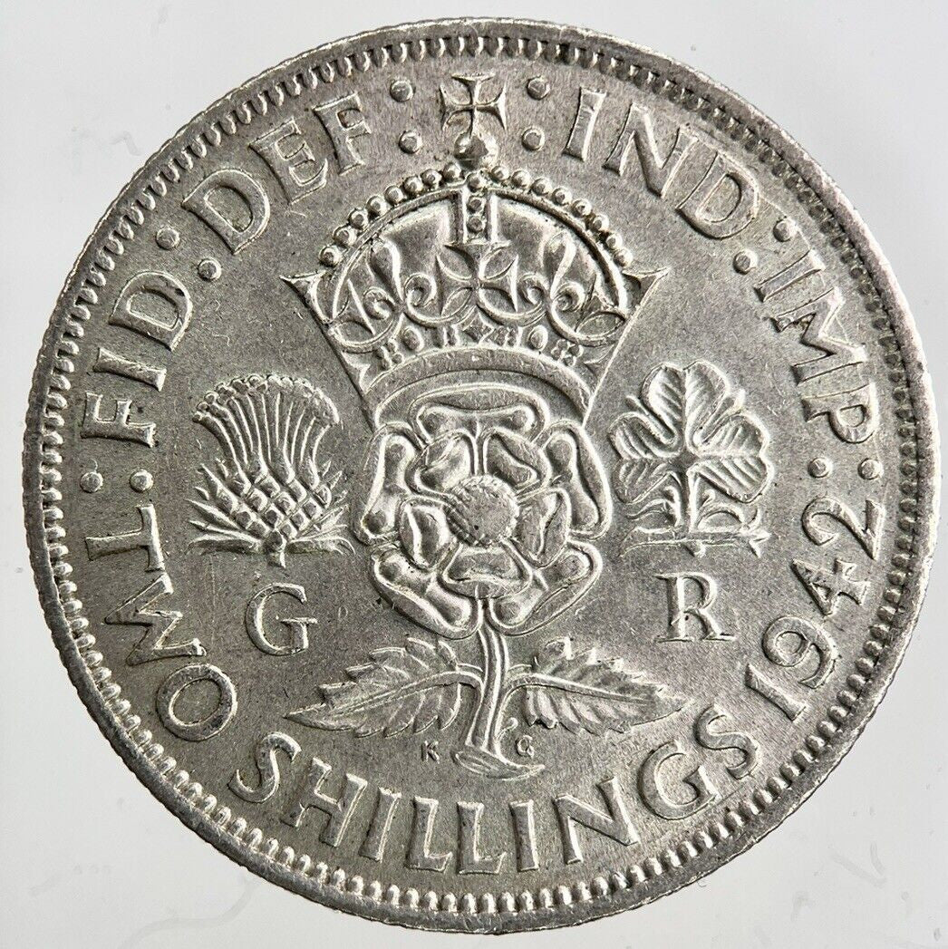 1942 George VI Florin Silver Coin | Very High Grade