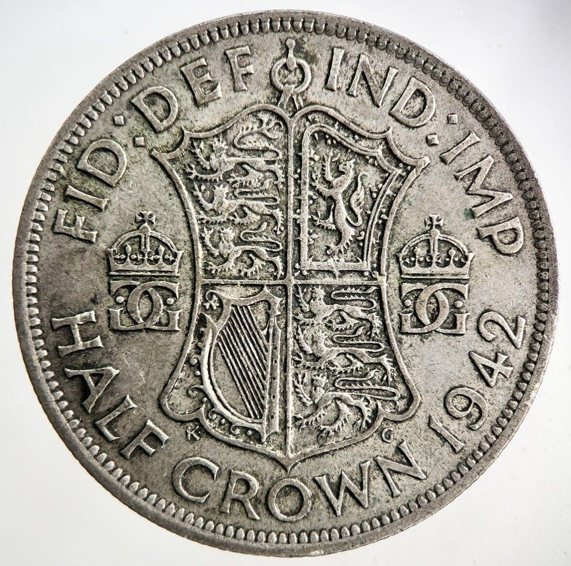 1942 George VI Half-Crown Silver Coin | Fine Collectable Grade