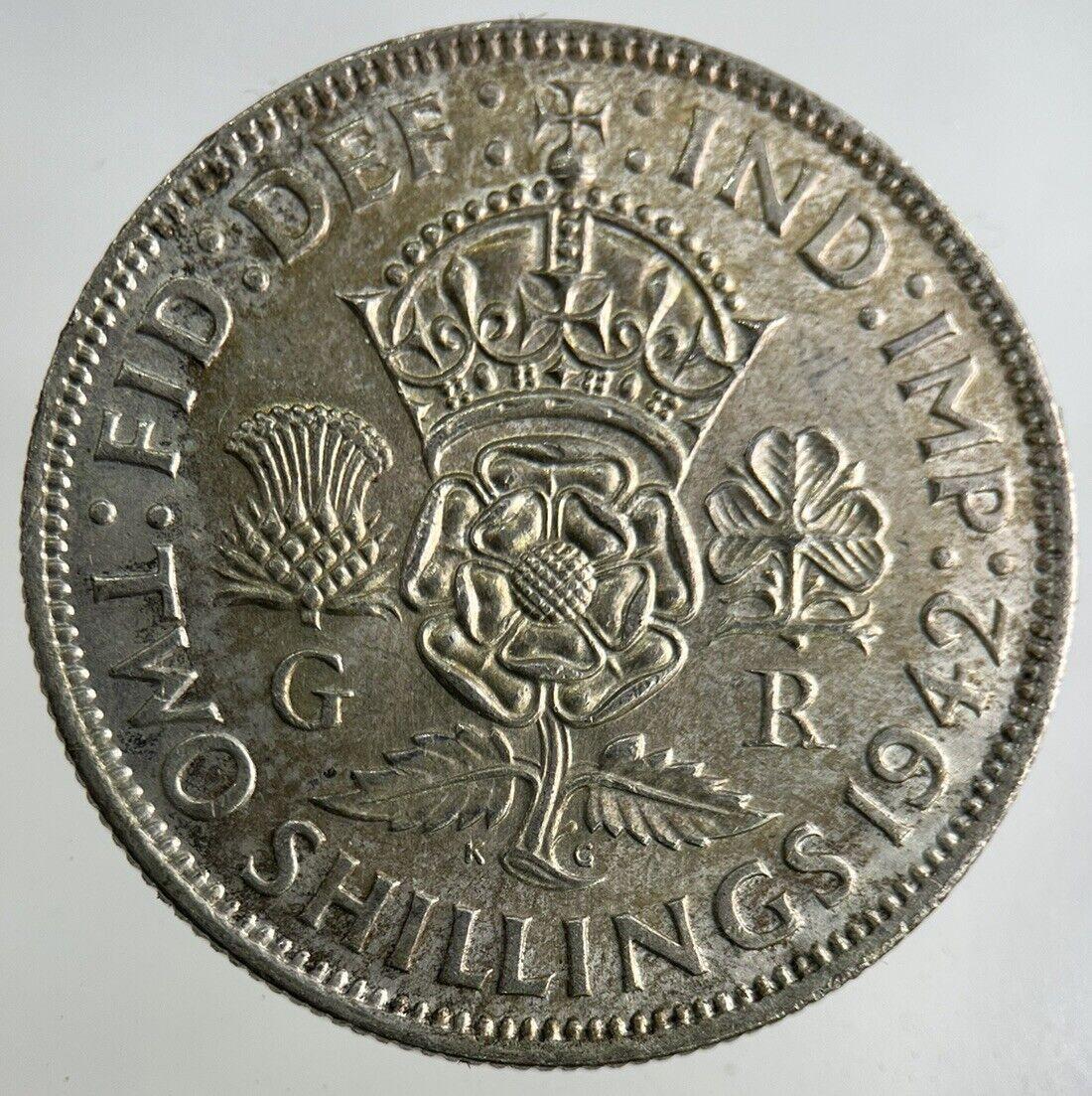 1942 George VI Florin Silver Coin | Very High Grade