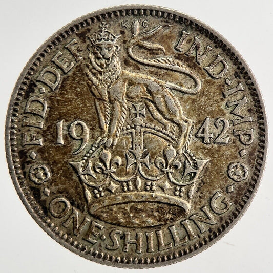 1942 George VI Shilling Silver Coin | Very High Grade