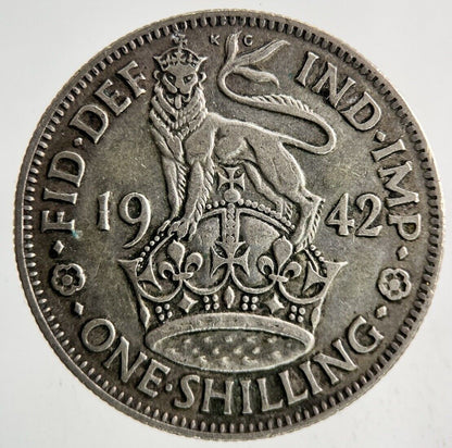 1942 George VI One Shilling Silver Coin | Fine Collectable Grade