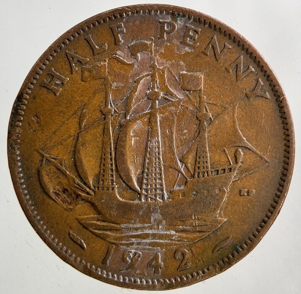 1942 George VI Half-Penny Coin | Fine Collectable Grade