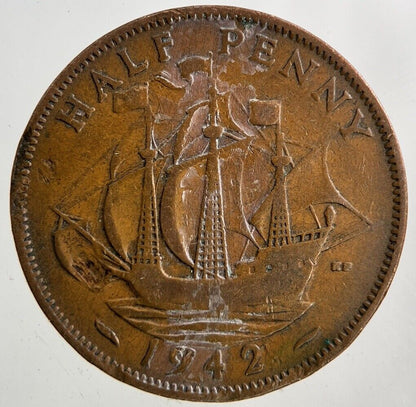 1942 George VI Half-Penny Coin | Fine Collectable Grade