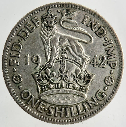1942 George VI Shilling Silver Coin | Fine Collectable Grade