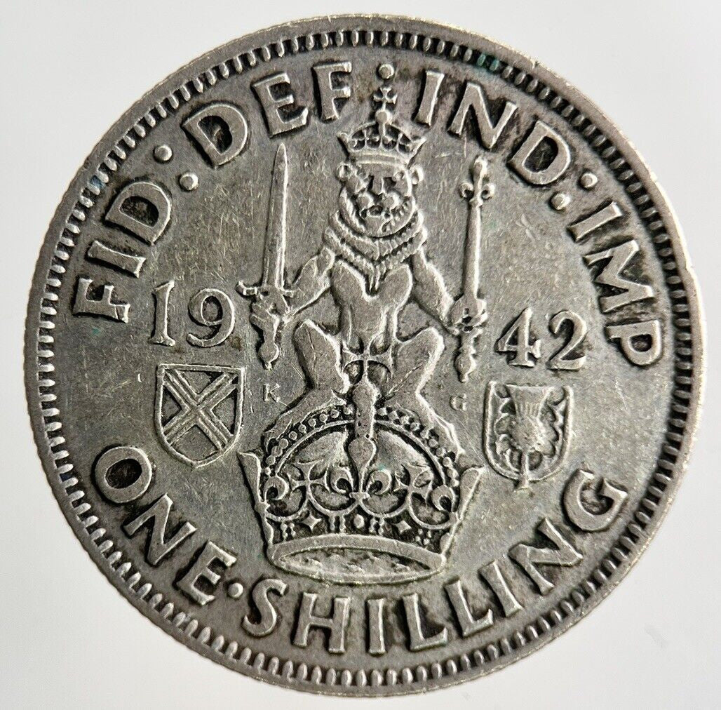 1942 George VI Shilling Silver Coin | Fine Collectable Grade