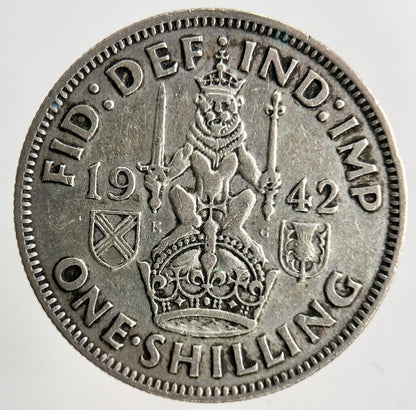 1942 George VI Shilling Silver Coin | Fine Collectable Grade