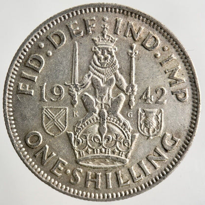 1942 George VI Shilling Silver Coin | Fine Collectable Grade