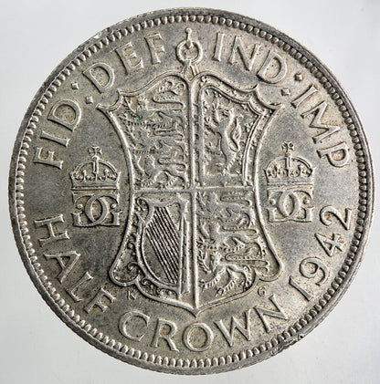1942 George VI Half-Crown Silver Coin | Very High Grade