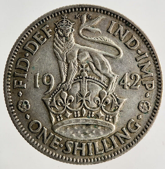 1942 George VI Shilling Silver Coin | Fine Collectable Grade