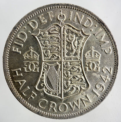 1942 George VI Half-Crown Silver Coin | Very High Grade