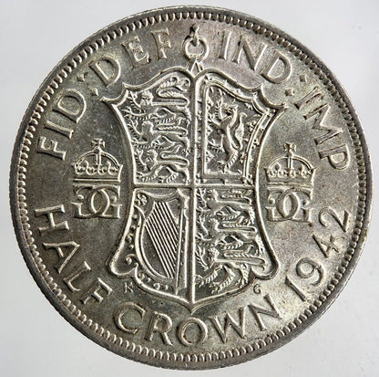 1942 George VI Half-Crown Silver Coin | Very High Grade