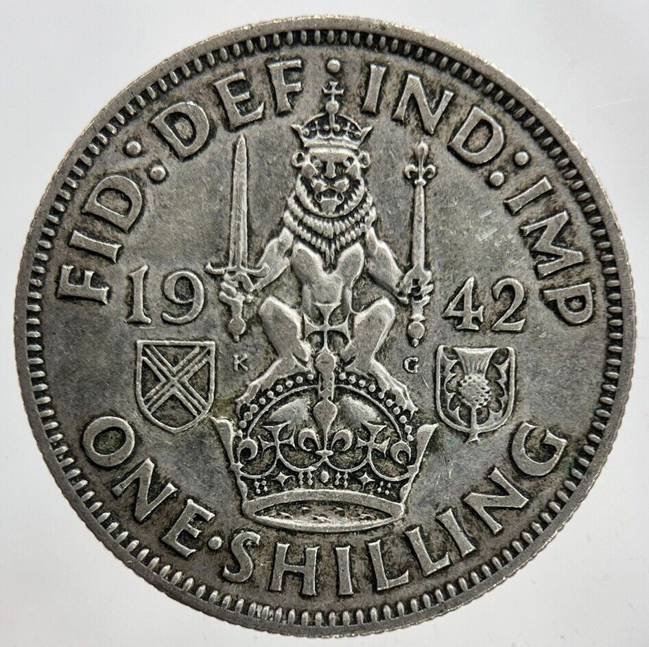 1942 George VI Shilling Silver Coin | Fine Collectable Grade
