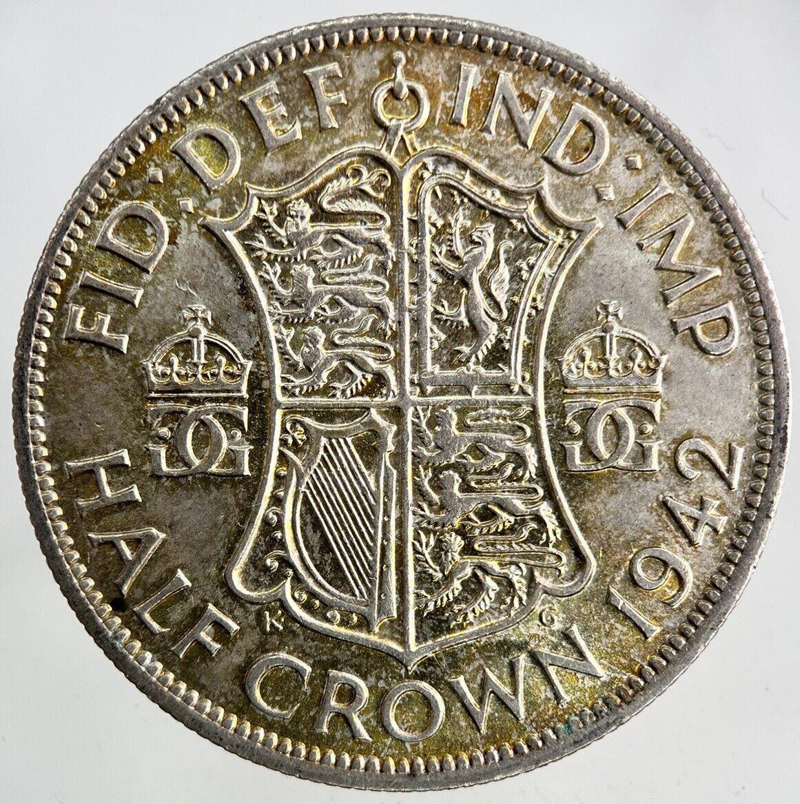 1942 George VI Half-Crown Silver Coin | Very High Grade