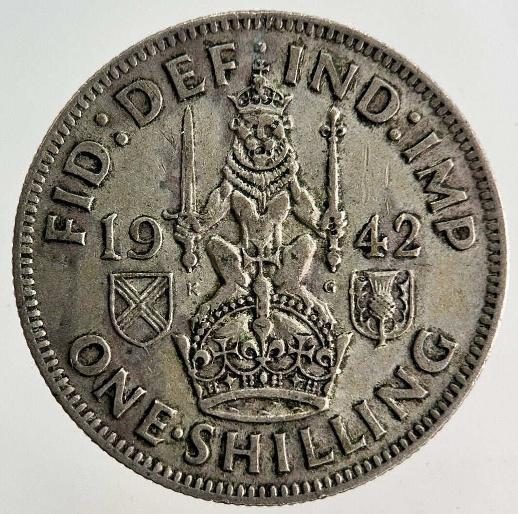 1942 George VI Shilling Silver Coin | Fine Collectable Grade