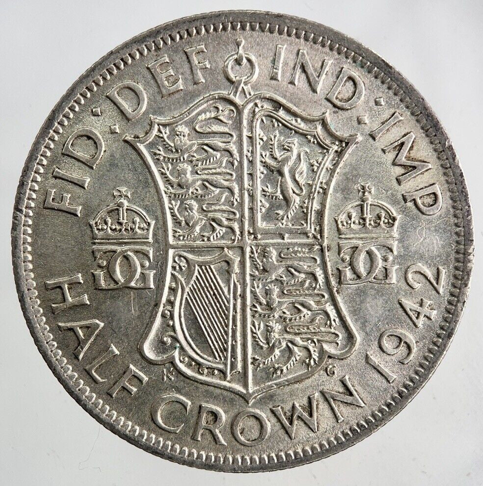 1942 George VI Half-Crown Silver Coin | Very High Grade