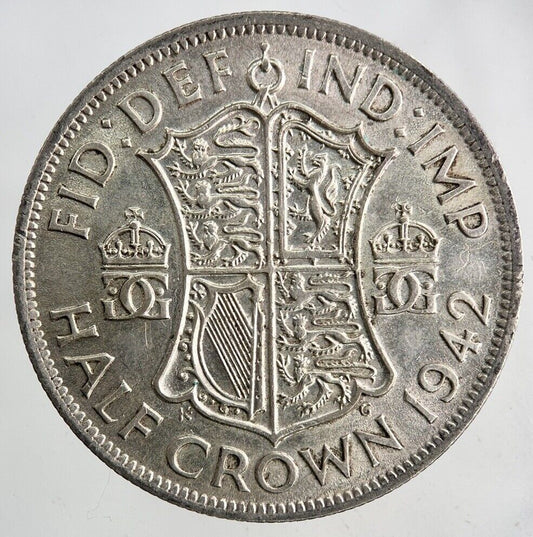 1942 George VI Half-Crown Silver Coin | Very High Grade