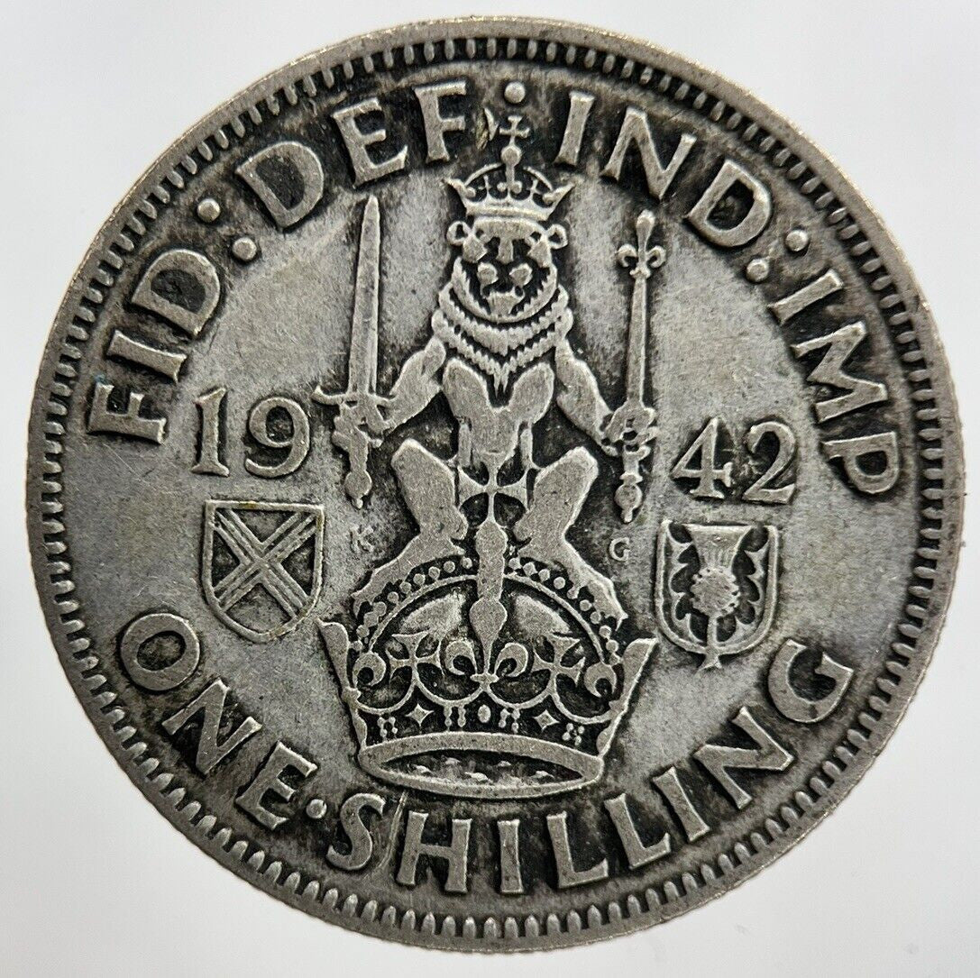 1942 George VI Shilling Silver Coin | Fine Collectable Grade