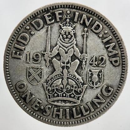 1942 George VI Shilling Silver Coin | Fine Collectable Grade