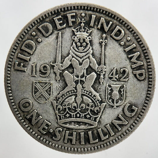 1942 George VI Shilling Silver Coin | Fine Collectable Grade