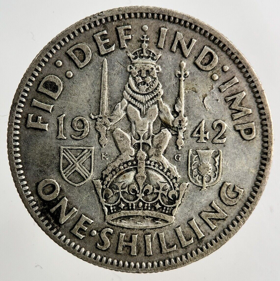 1942 George VI Shilling Silver Coin | Fine Collectable Grade