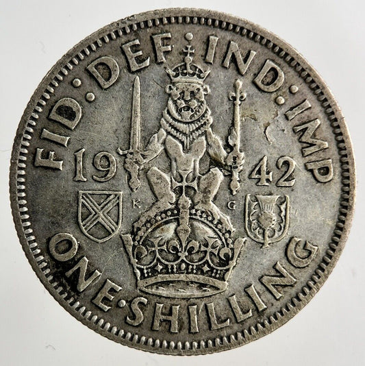 1942 George VI Shilling Silver Coin | Fine Collectable Grade