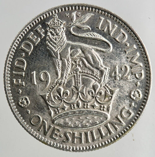 1942 George VI Shilling Silver Coin | Fine Collectable Grade