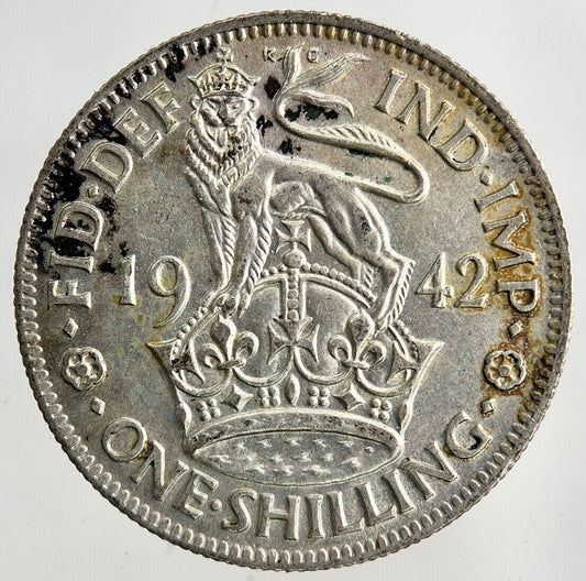 1942 George VI Shilling Silver Coin | Very High Grade
