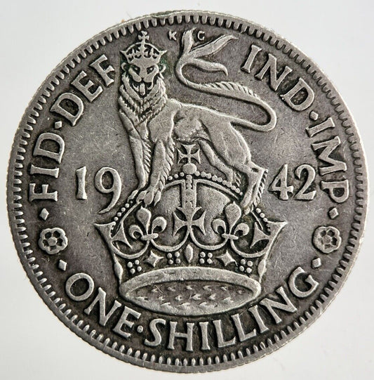 1942 George VI One Shilling Silver Coin | Fine Collectable Grade