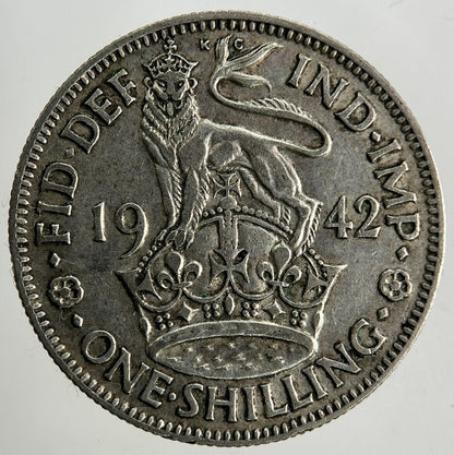 1942 George VI Shilling Silver Coin | Fine Collectable Grade