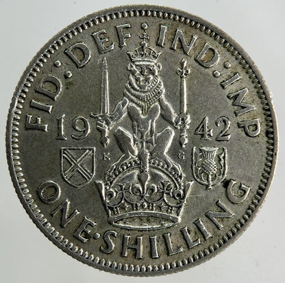1942 George VI Shilling Silver Coin | Fine Collectable Grade