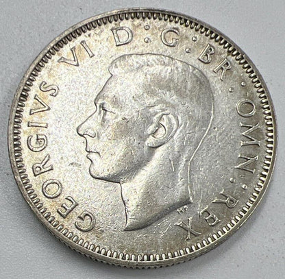 1942 George VI Shilling | British Silver Coin | Very High Grade | a1298