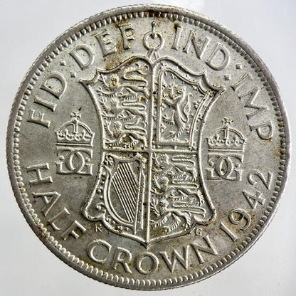 1942 George VI Half-Crown Silver Coin | Very High Grade